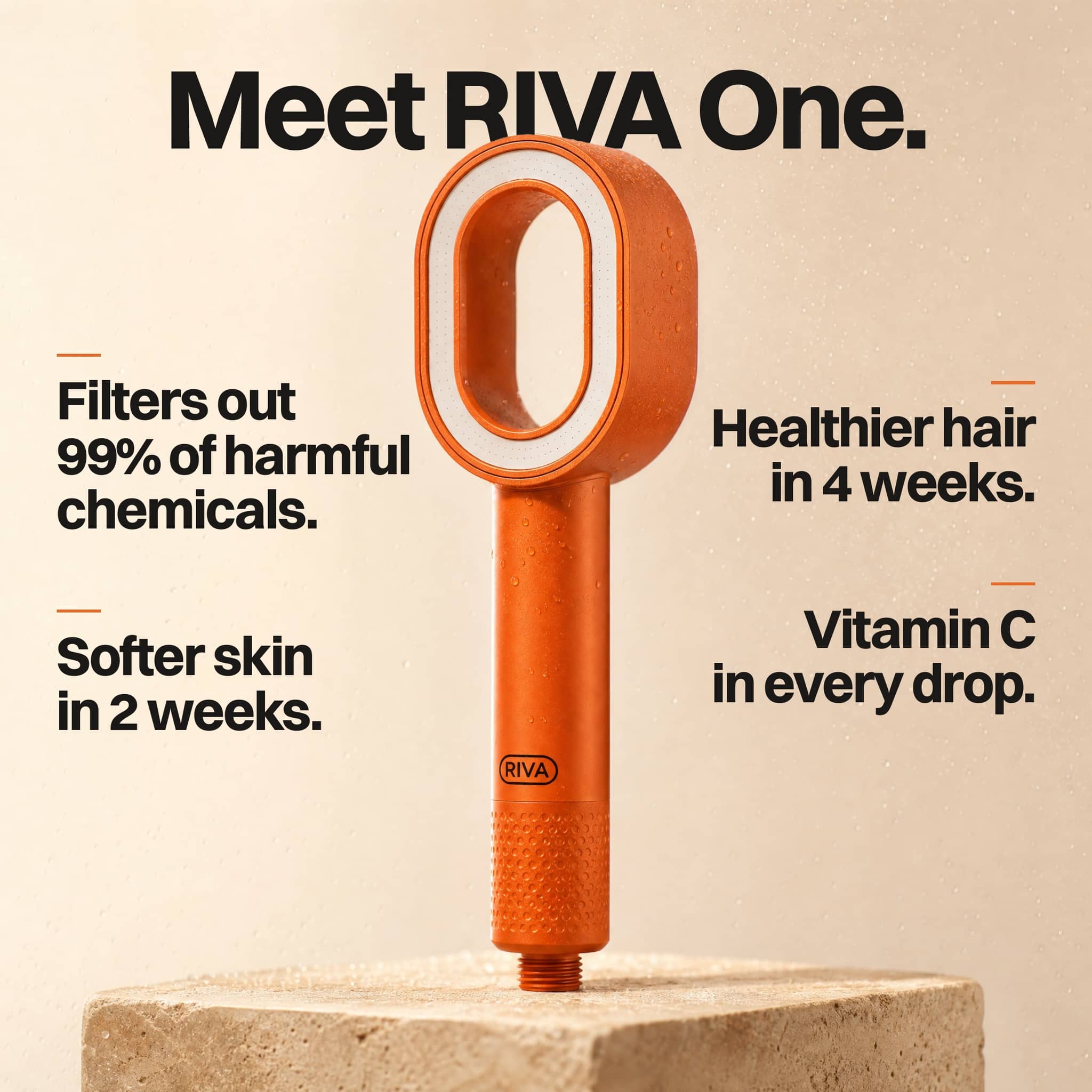 RIVA ONE - Filtered Shower Head with Vitamin C | Fits All AU Showers